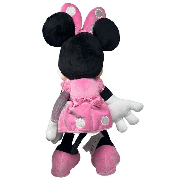Disney Plush Minnie Mouse 17" Pink Stuffed Animal Doll Toy Polka Dot Bow Parks - Picture 5 of 7